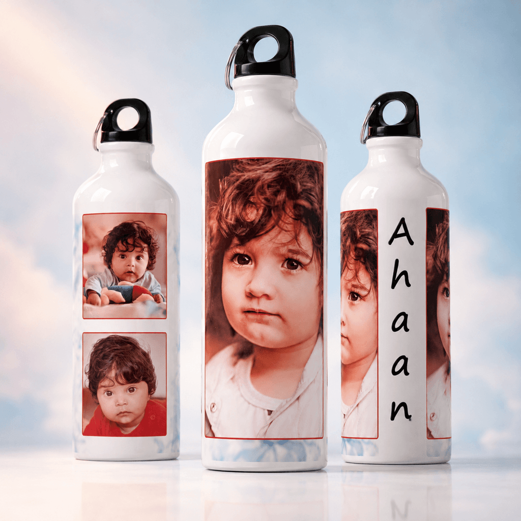 Personalized Photo Sipper Bottle 750ml | Custom Name & Photo Print | Kids Water Bottle