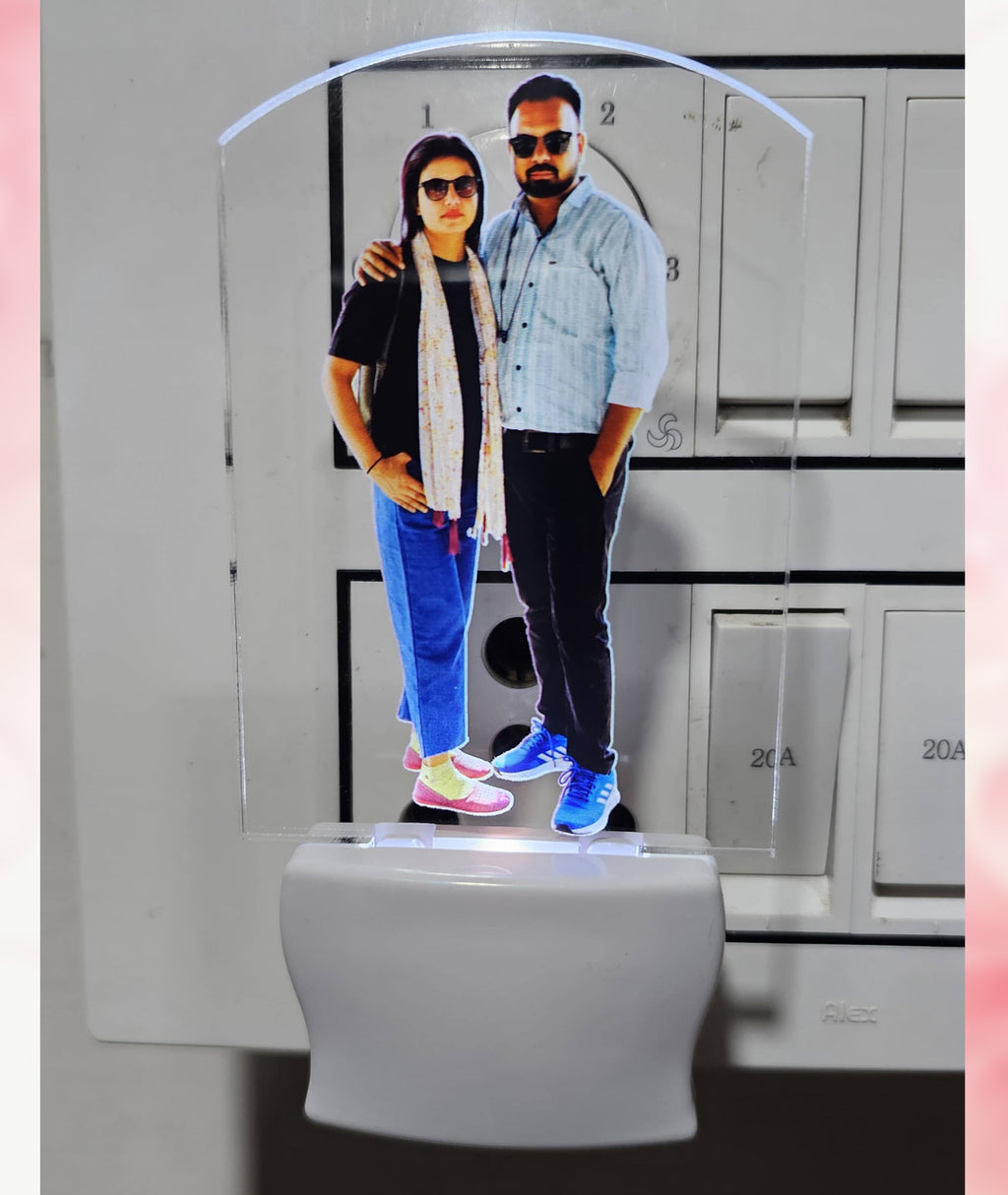 Custom Photo Lamp 5 Inch Size Plug In Base White Light