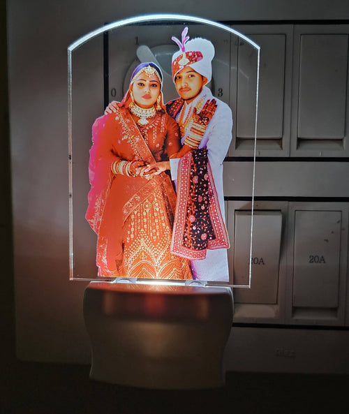 Custom Photo Lamp 5 Inch Size Plug In Base White Light