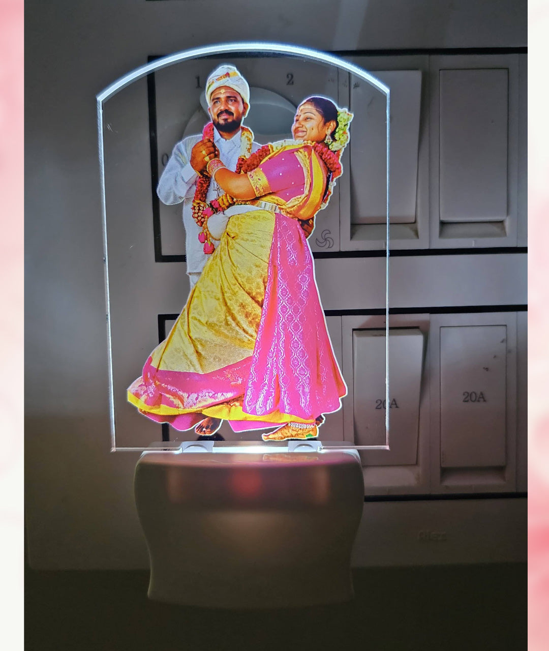 Custom Photo Lamp 5 Inch Size Plug In Base White Light