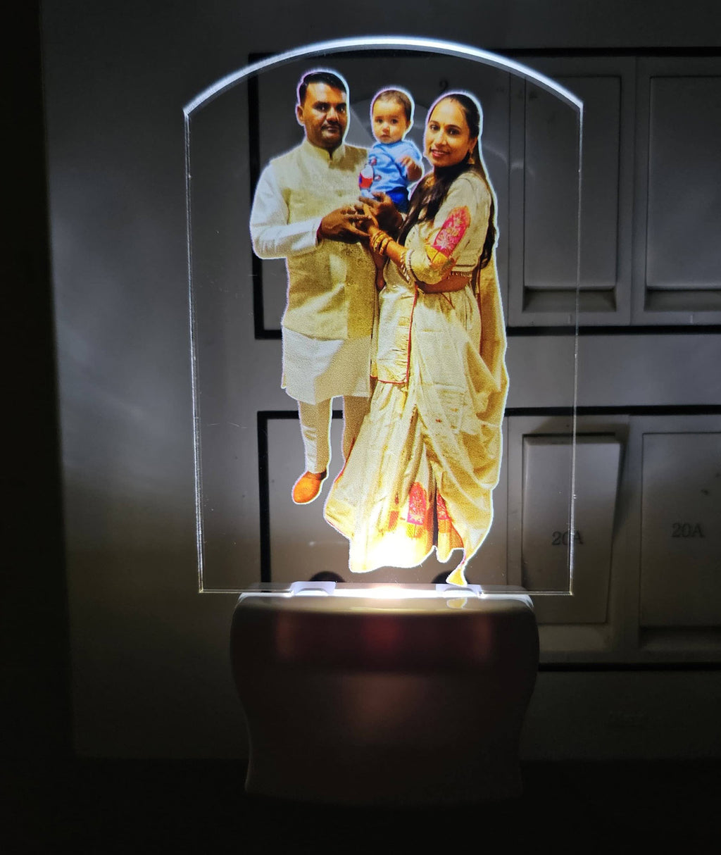 Custom Photo Lamp 5 Inch Size Plug In Base White Light