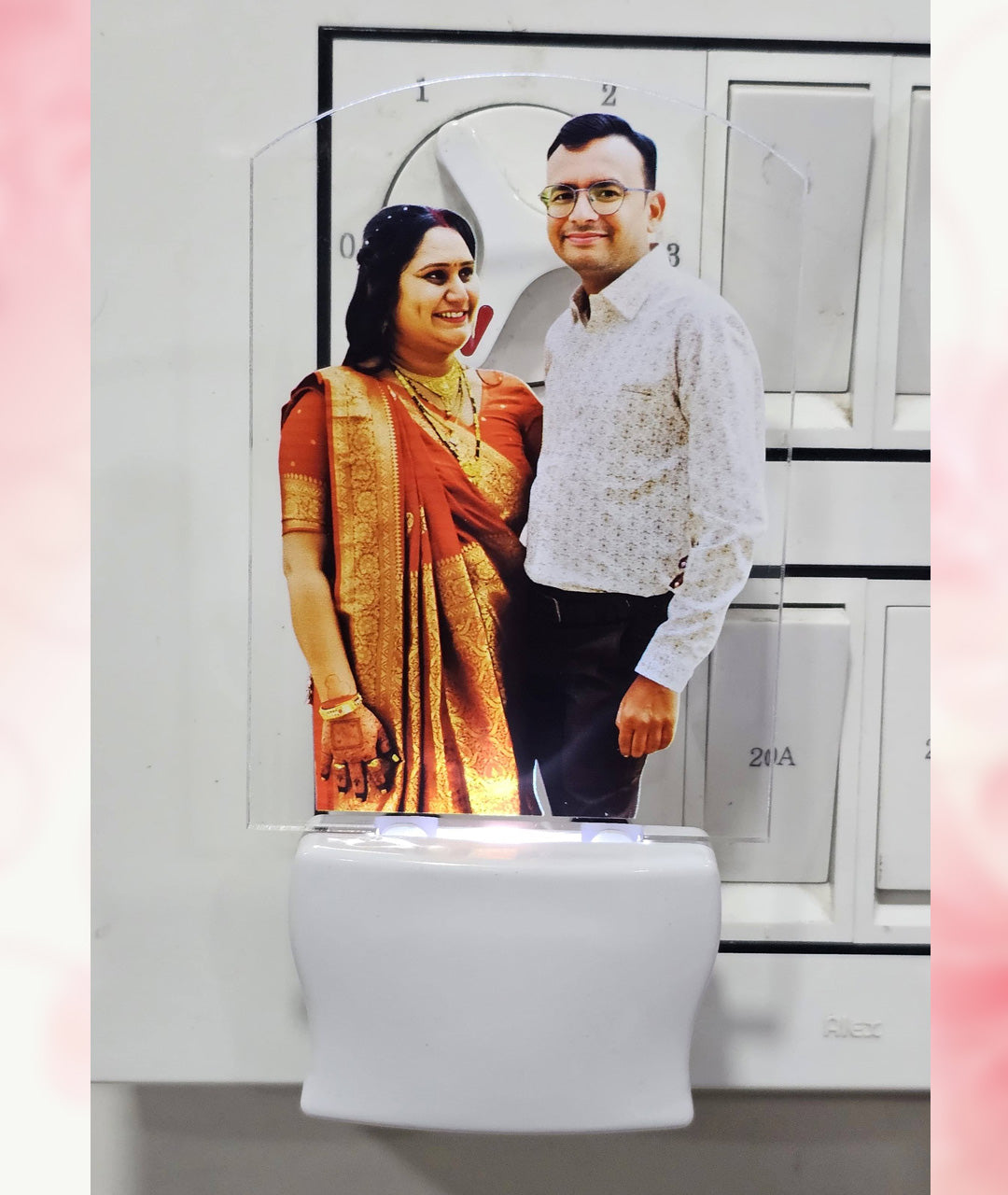 Custom Photo Lamp 5 Inch Size Plug In Base White Light