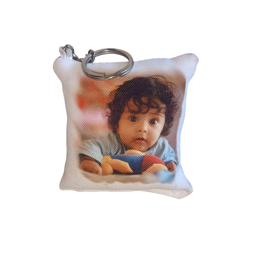 Personalised Pillow Keychain | Photo + Naam | Kids Gift