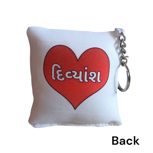 Personalised Pillow Keychain | Photo + Naam | Kids Gift